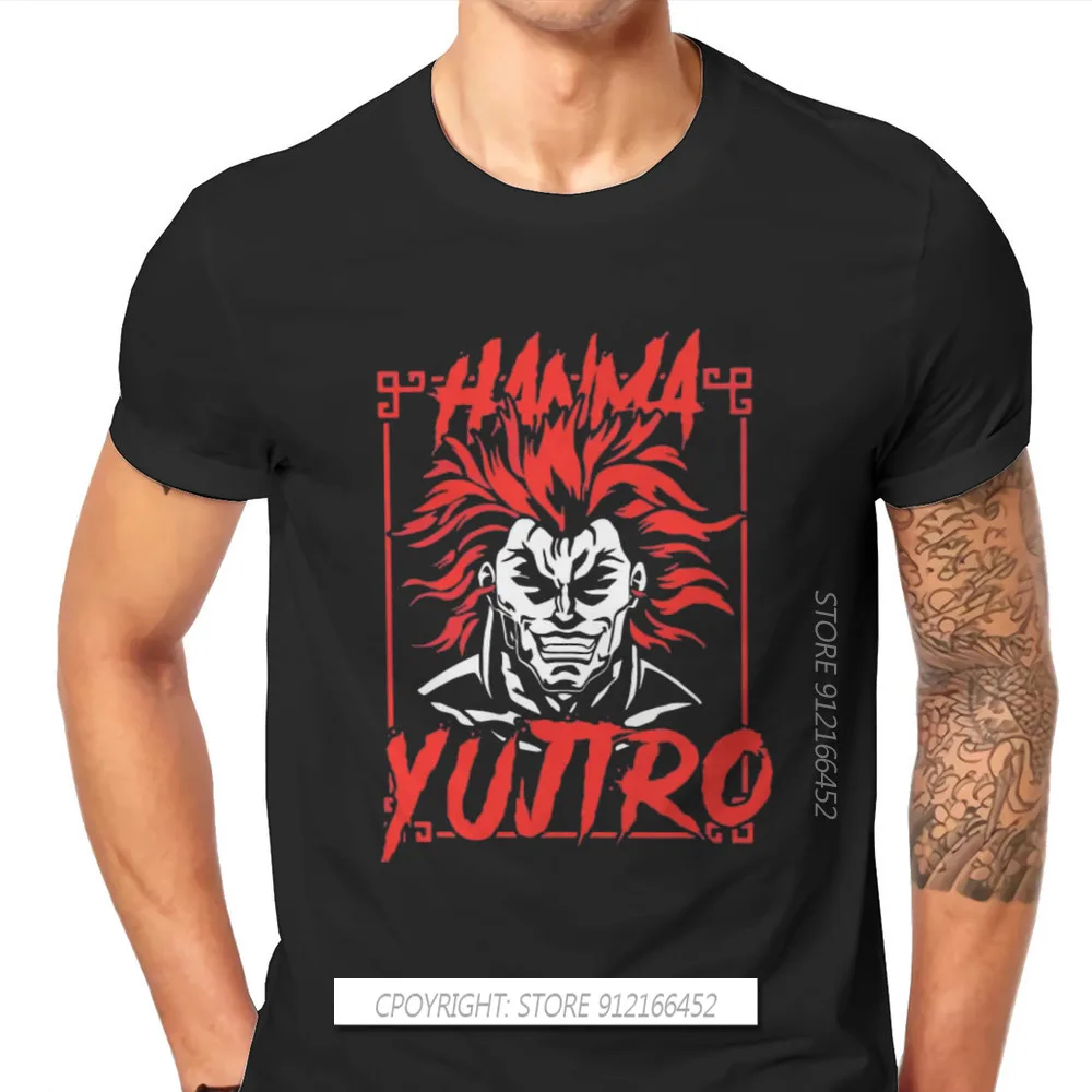 

Красные модные футболки Badass Grappler Baki Hanma Yujiro Dou манга мужская стильная ткань уличная одежда футболка оверсайз с круглым вырезом