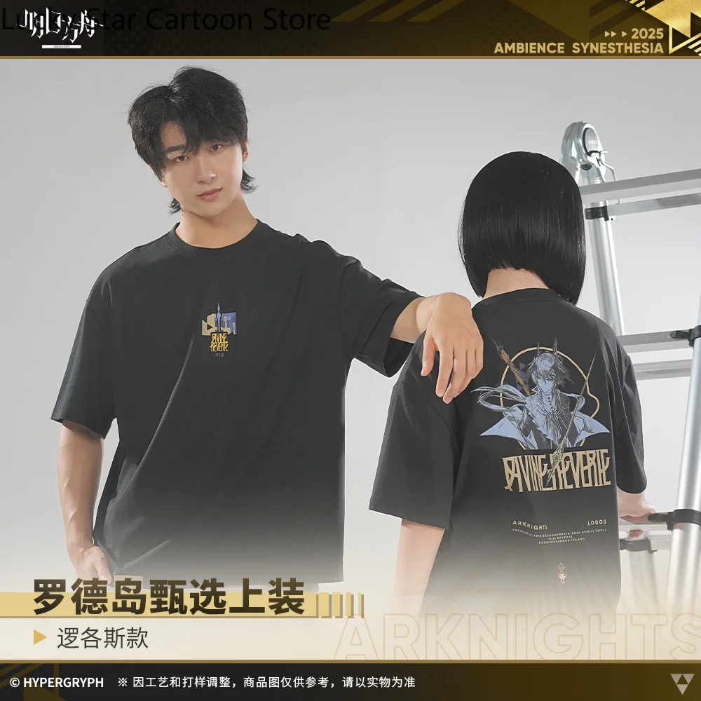 Official Game Arknights Logos Muelsyse T-Shirt Character Short Sleeves Gift  Cosplay Summer Unisex Casual Game Anime Tops