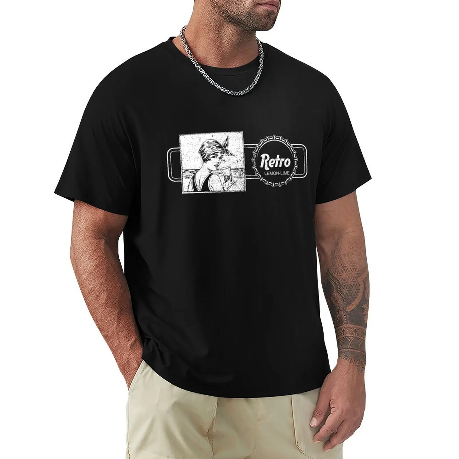 Camiseta retro con diseño de refresco de limón y lima, camiseta resistente para el trabajo
