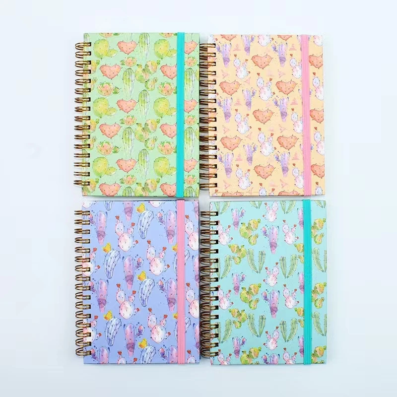 Cute small fresh A6 coil book cactus pattern notebook student portable mini notebook gift