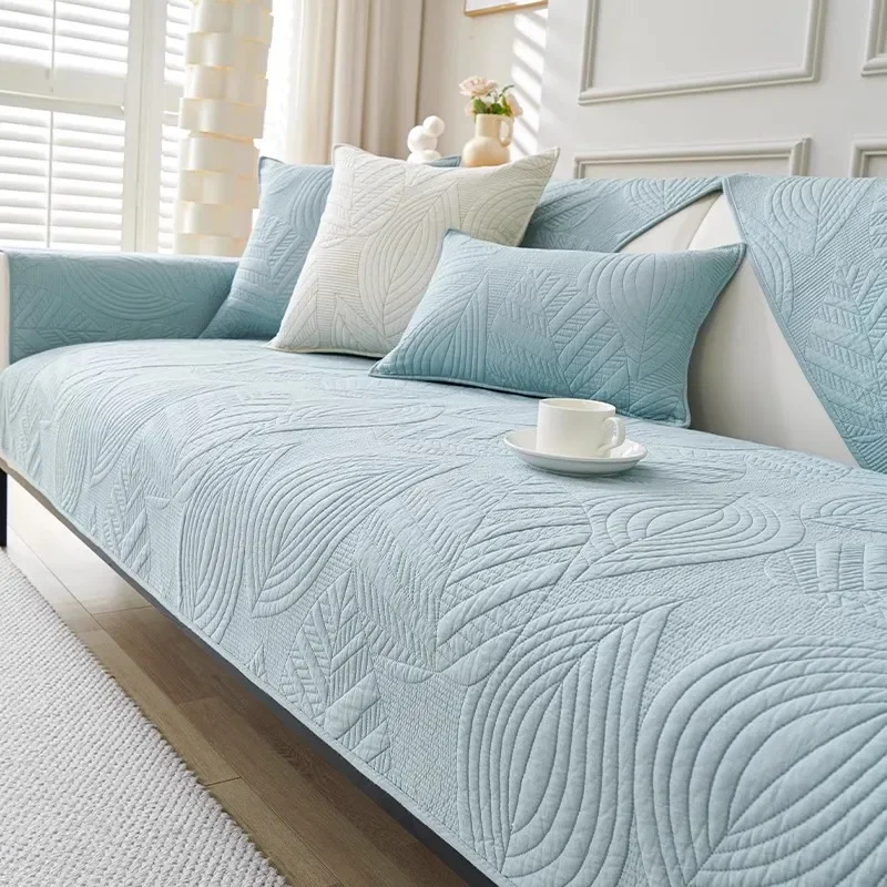 

1PC Modern Cotton Sofa Cover Solid Color Nordic Sofa Mat Towel Jacquard Anti-slip Couch Slipcover for Living Room Home Decor