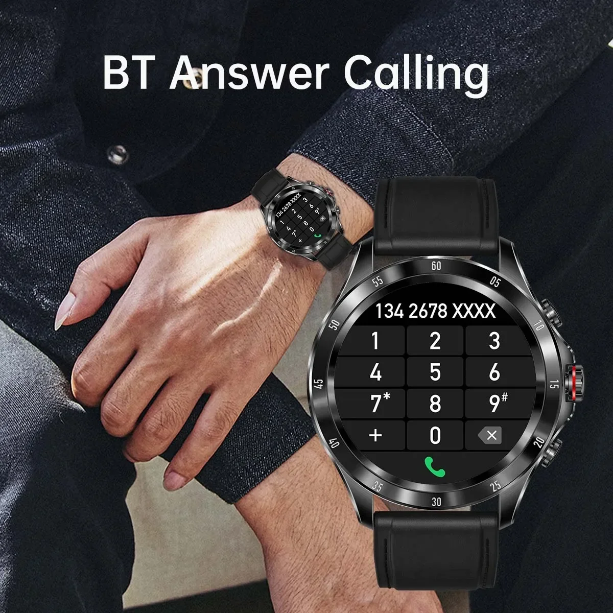 2024 New Men's Smartwatch Max7 - Bluetooth Answer Call. IP68 Waterproof. Thermometer Tracker. for Sports. Stylish & Functional.