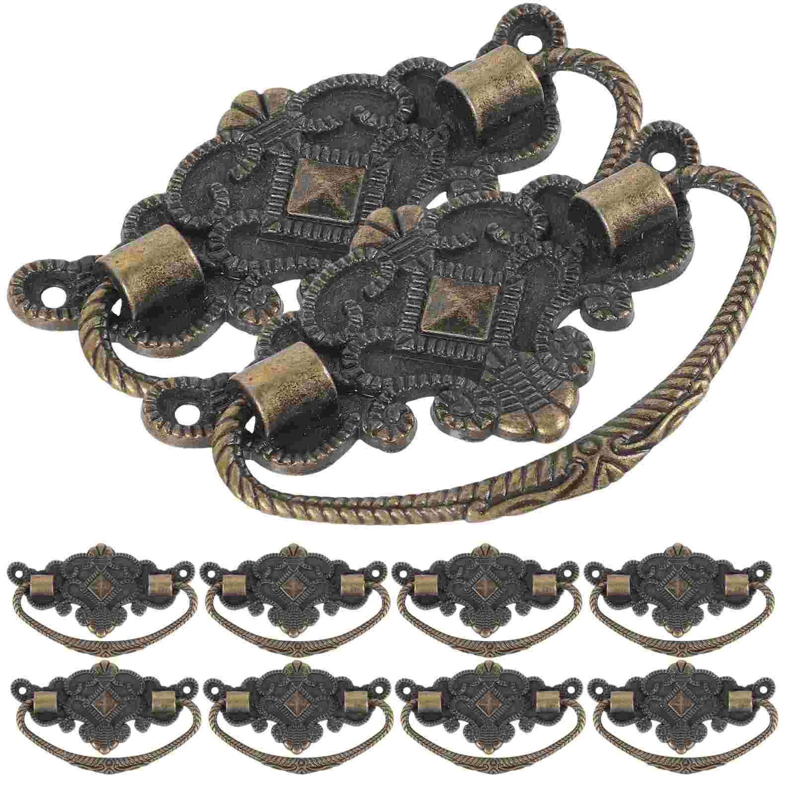 

10 Pcs Handle Alloy Drawer Pulls Dresser Handles Cabinet Vintage Decor Door Decorative