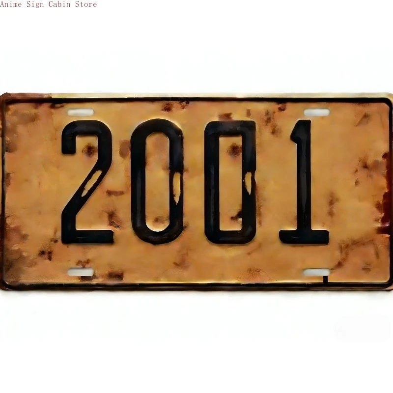 2D Flat Aluminum License Plate 2000-2009 - durable construction for long-lasting vintage style car tag decoration in any setting