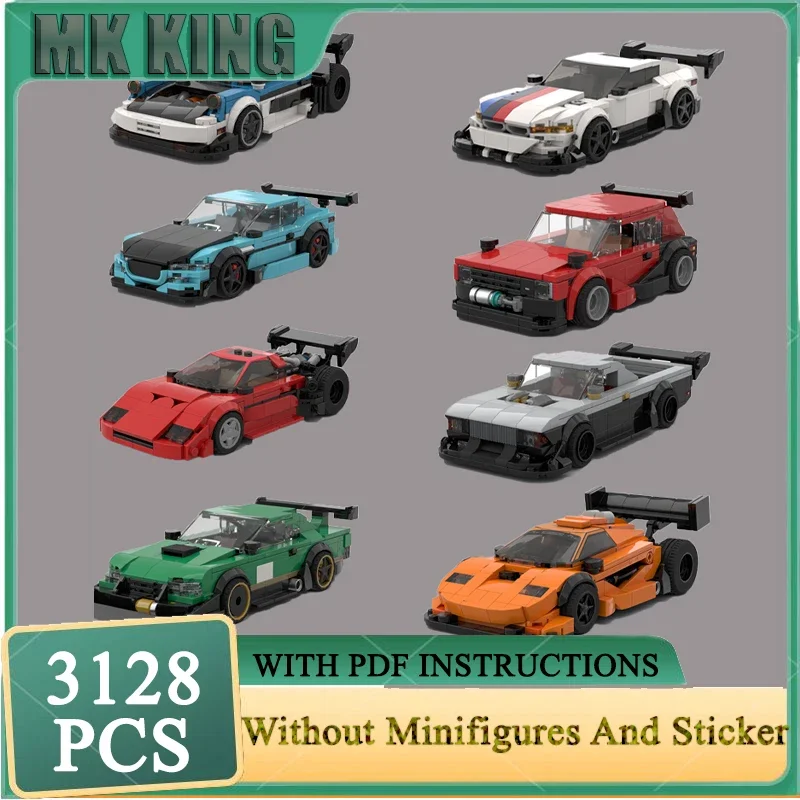 Urban Champion Speed Cars Moc Building Blocks Classic Model Technology Brick DIY Assembly Construction Toy Holiday Set Gifts