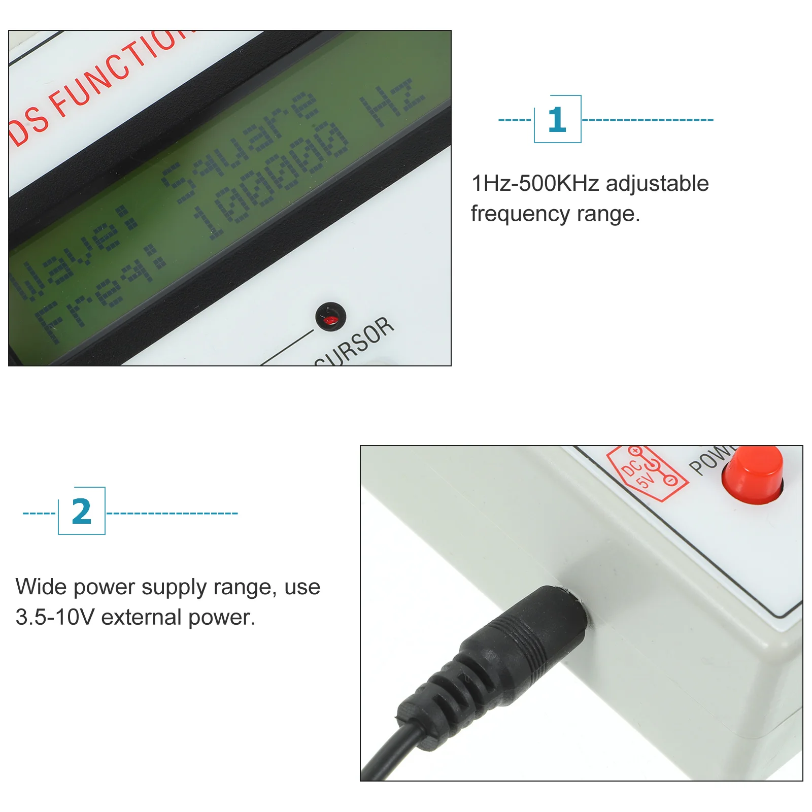 ボード正弦波三角形正方形出力 1Hz 500KHz 周波数範囲ワイド電源 35 10V デュアルオーディオ用