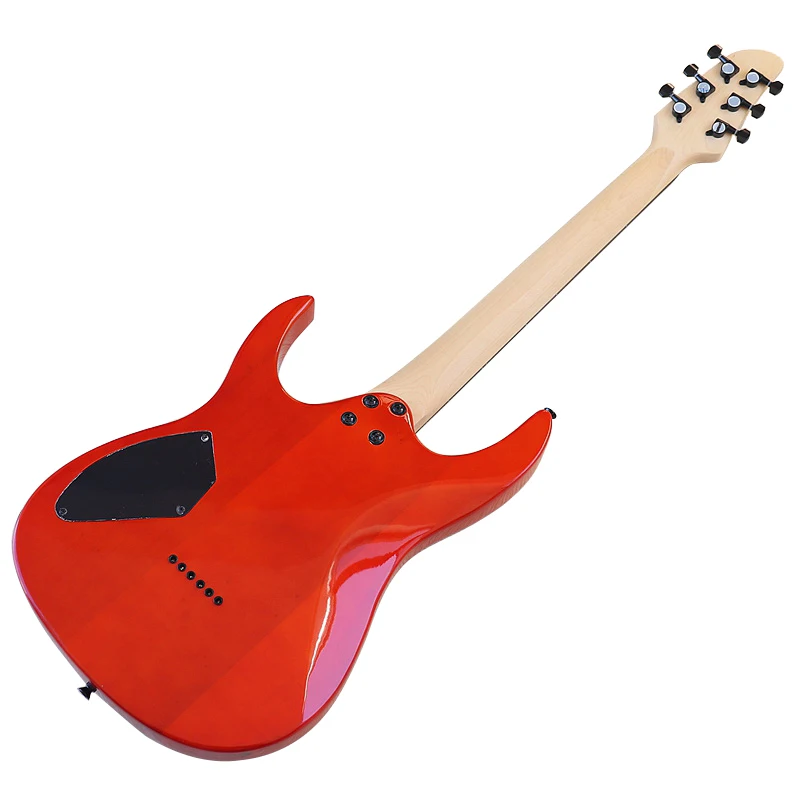 Cherry Color 6 String 39 Inch Electric Guitar Solid Basswood Body 24 Frets Good Handicraft