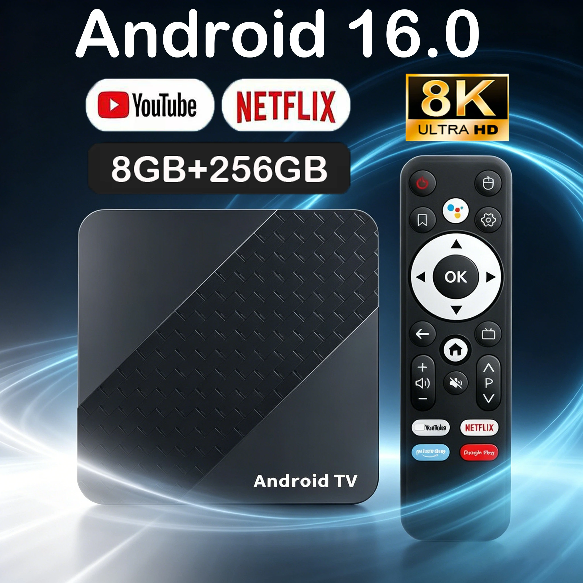 Smart Android 16 TV Box Rackchip RK3518 8GB+256GB 8K Media P