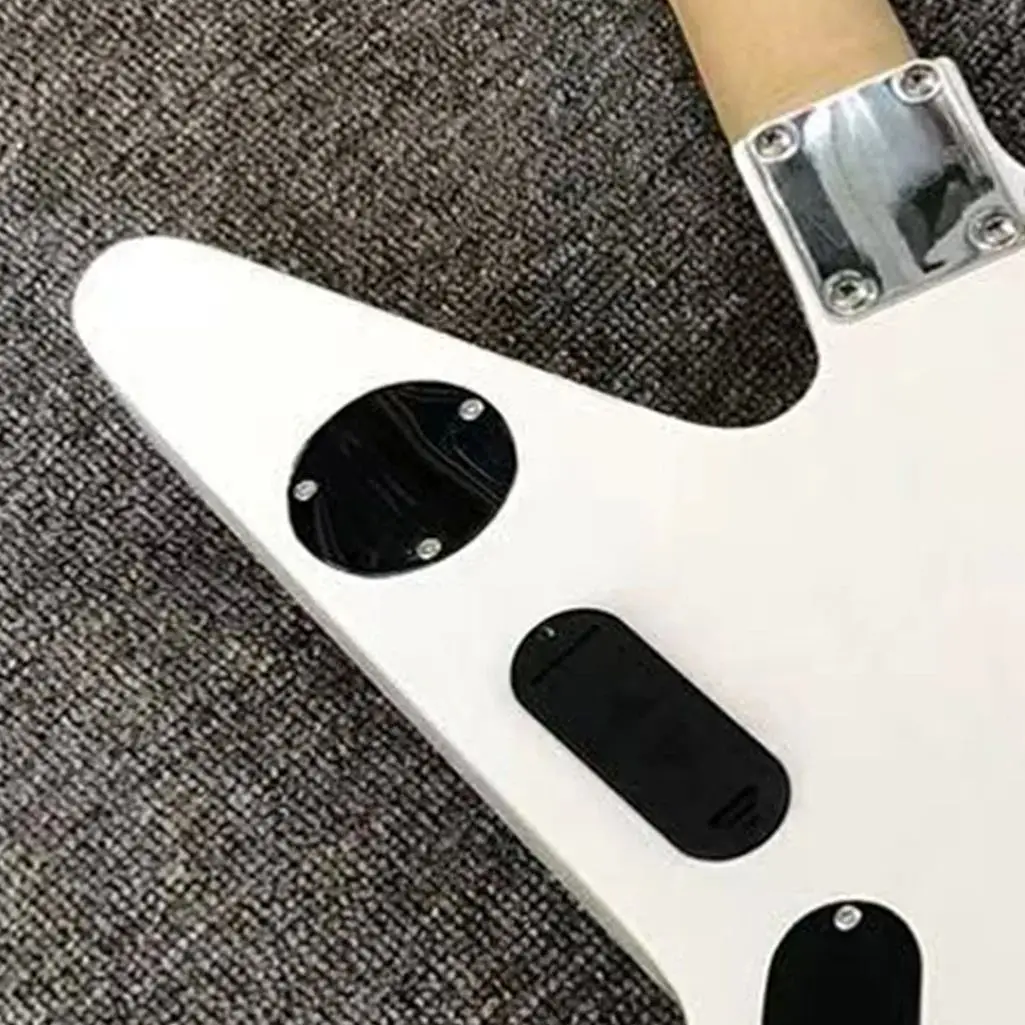 Custom Shop Special-shaped Electric Guitar White Body Black Star 6-string High Sound Quality Guitarra