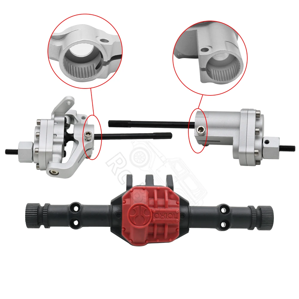 1/10 RC Crawler Axial SCX10 II 90046 90047 AR44 Axle SCX10, ejes delanteros y traseros de Portal de aleación con piezas de actualización de enlace