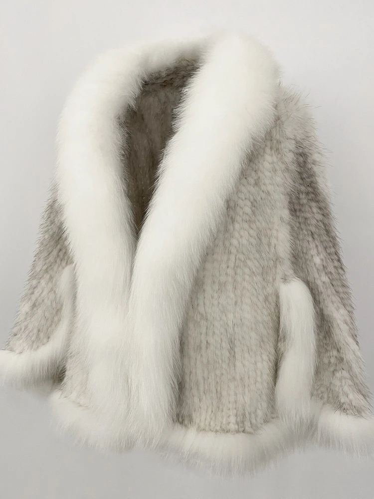 2025 femmes Cape écharpe naturel fourrure de renard Cape automne hiver châle mode tricoté véritable vison fourrure veste réel vison fourrure manteau