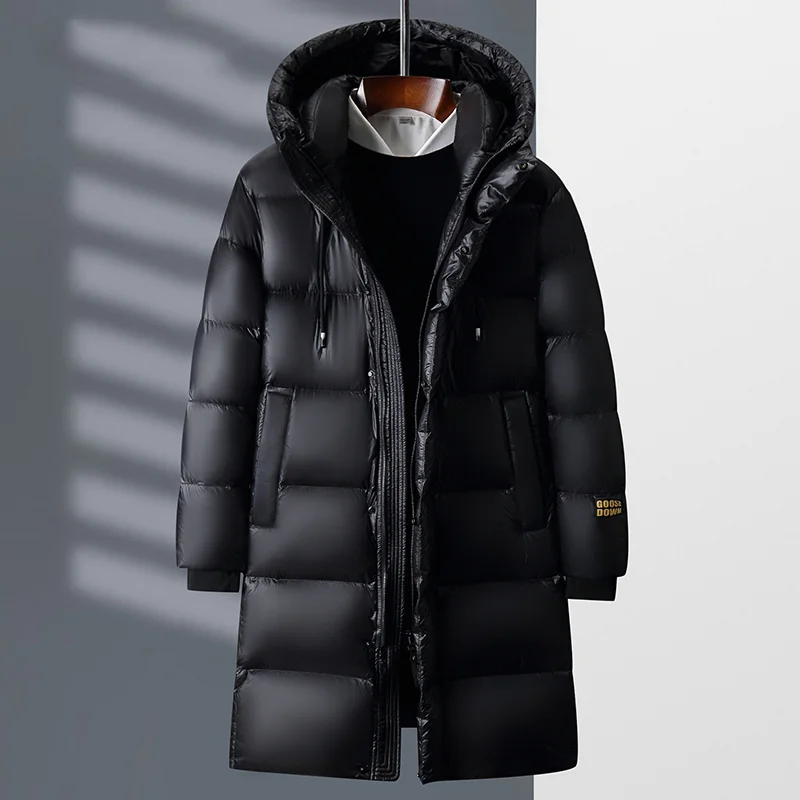 High Quality Men's Casual Fashion Down Jacket  Goose Down Long Coat
