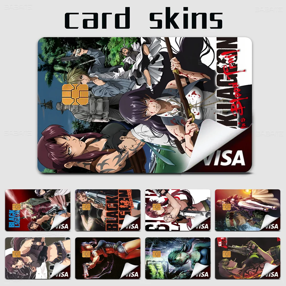 Japanese Anime Black Lagoon 100% Hot Sale Amine Credit Debit Bank Card Bus Card Film Skin Sticker