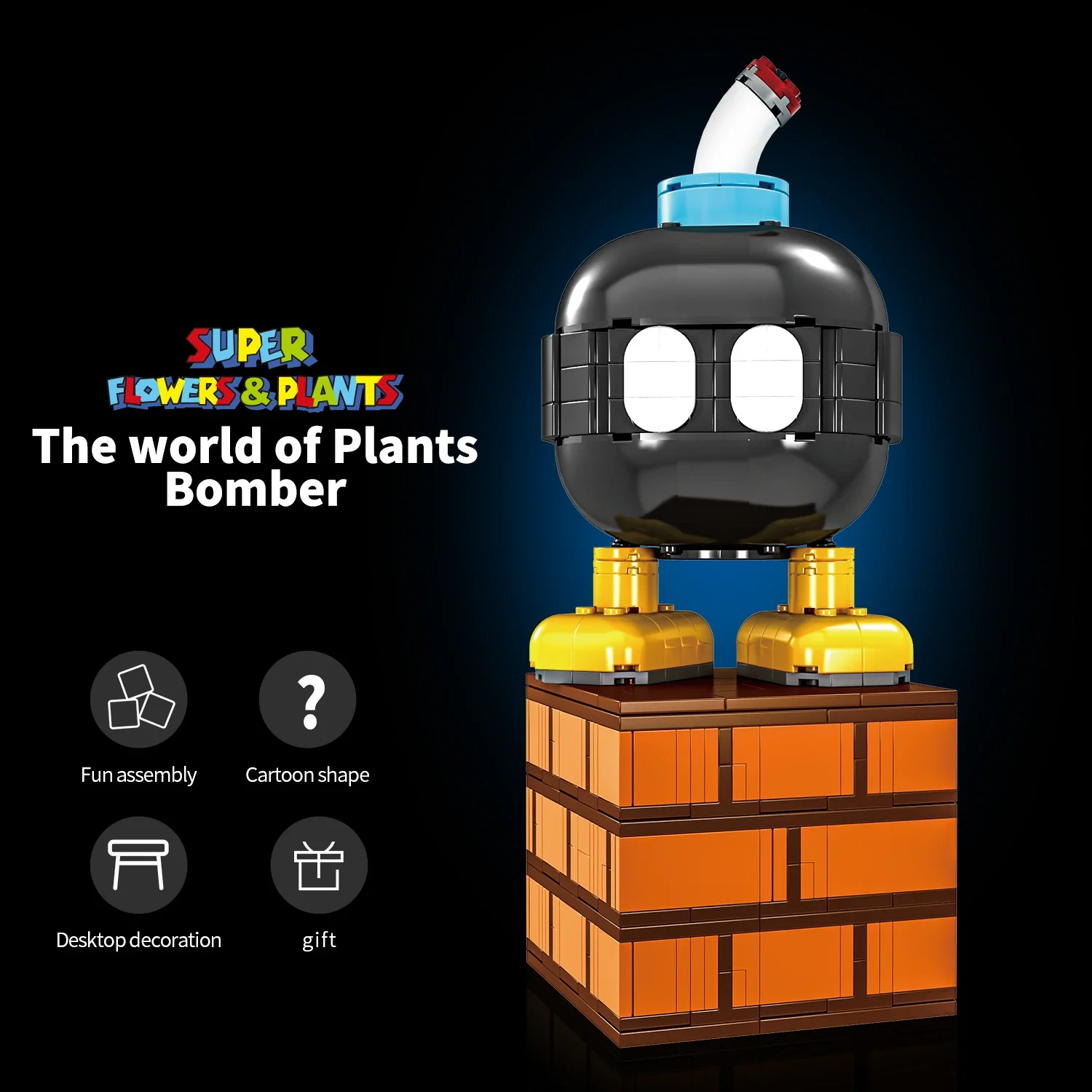 Bombman MOC Building Blocks Model Creative Technical Assembly Bricks STEM Toys Adults Kids DIY Challenge Holiday Birthday Gift