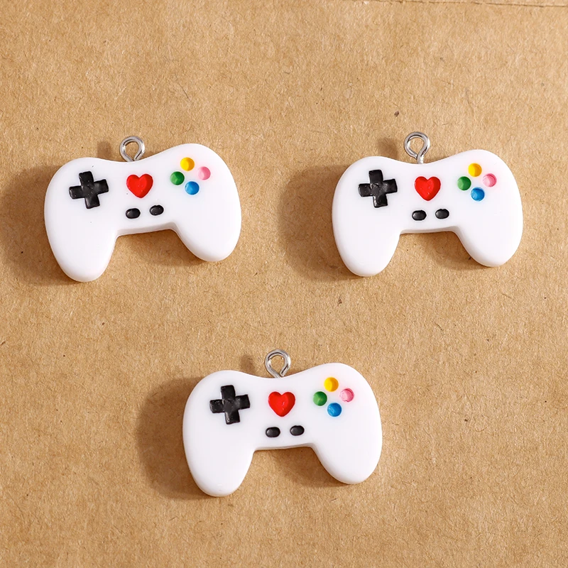 10pcs Resin Mini Simulated Gamepad Charms Pendants for Making Necklace Earrings DIY Kids Jewelry Accessories Supplies