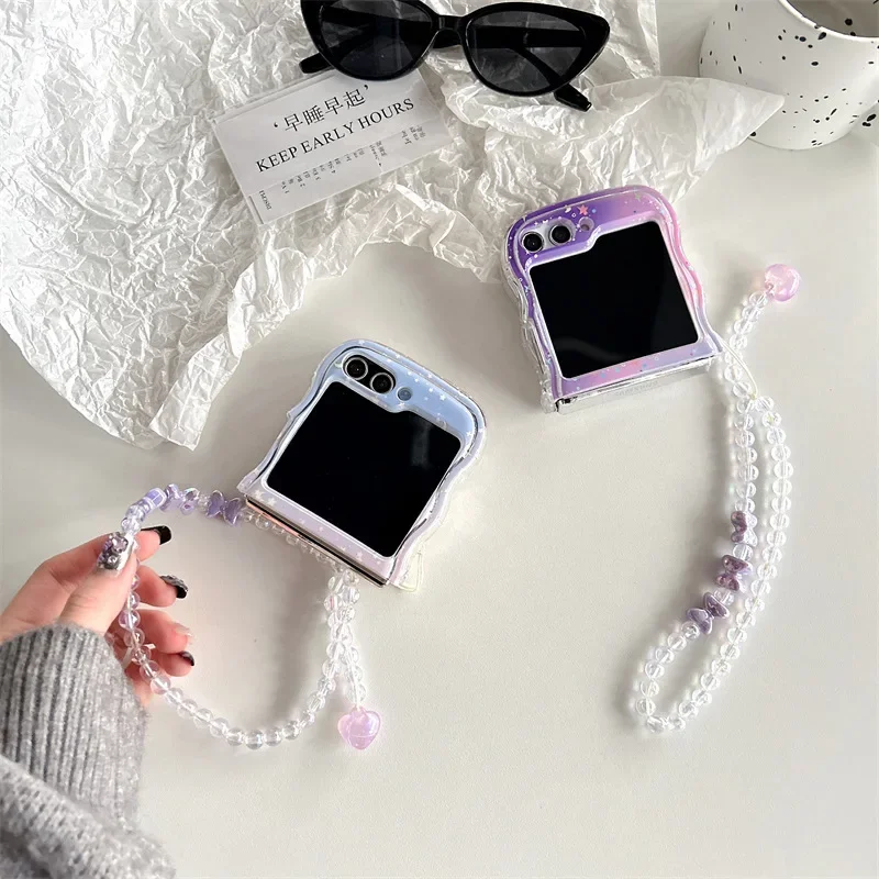 เคสโทรศัพท์ Star Moon สำหรับ Samsung Galaxy Z flip 6 5 4 3ฝาหลังป้องกันสำหรับ ZFlip4 ZFlip5 ZFlip6เคสผิวนอก