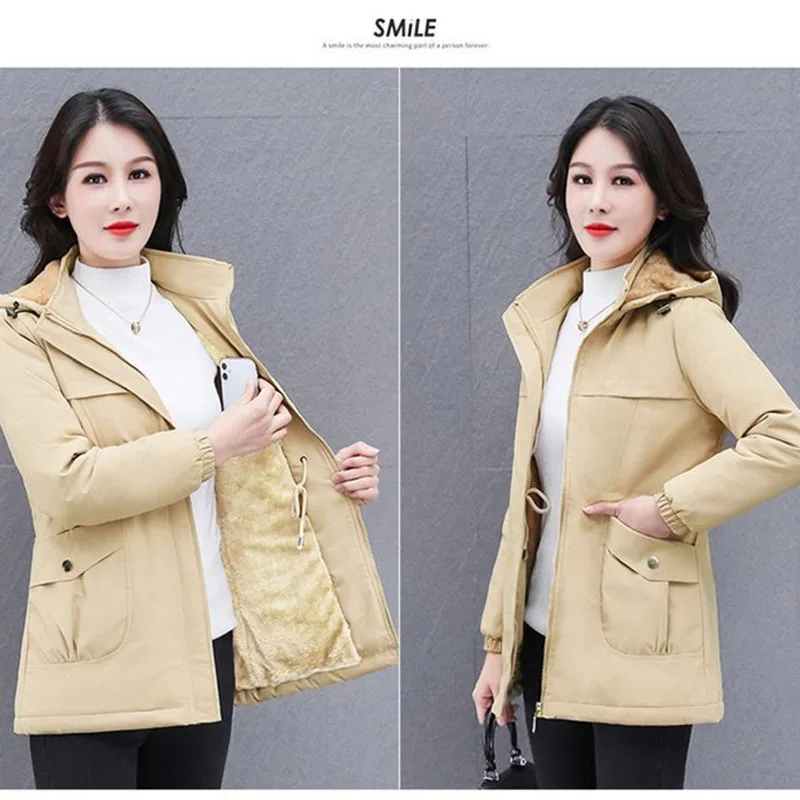 Hooded Overcoat Parka Down Cotton-Padded Women Jacket New Style 2023 Winter Explosions Fashion Warm Cotton Coat Women Clothing