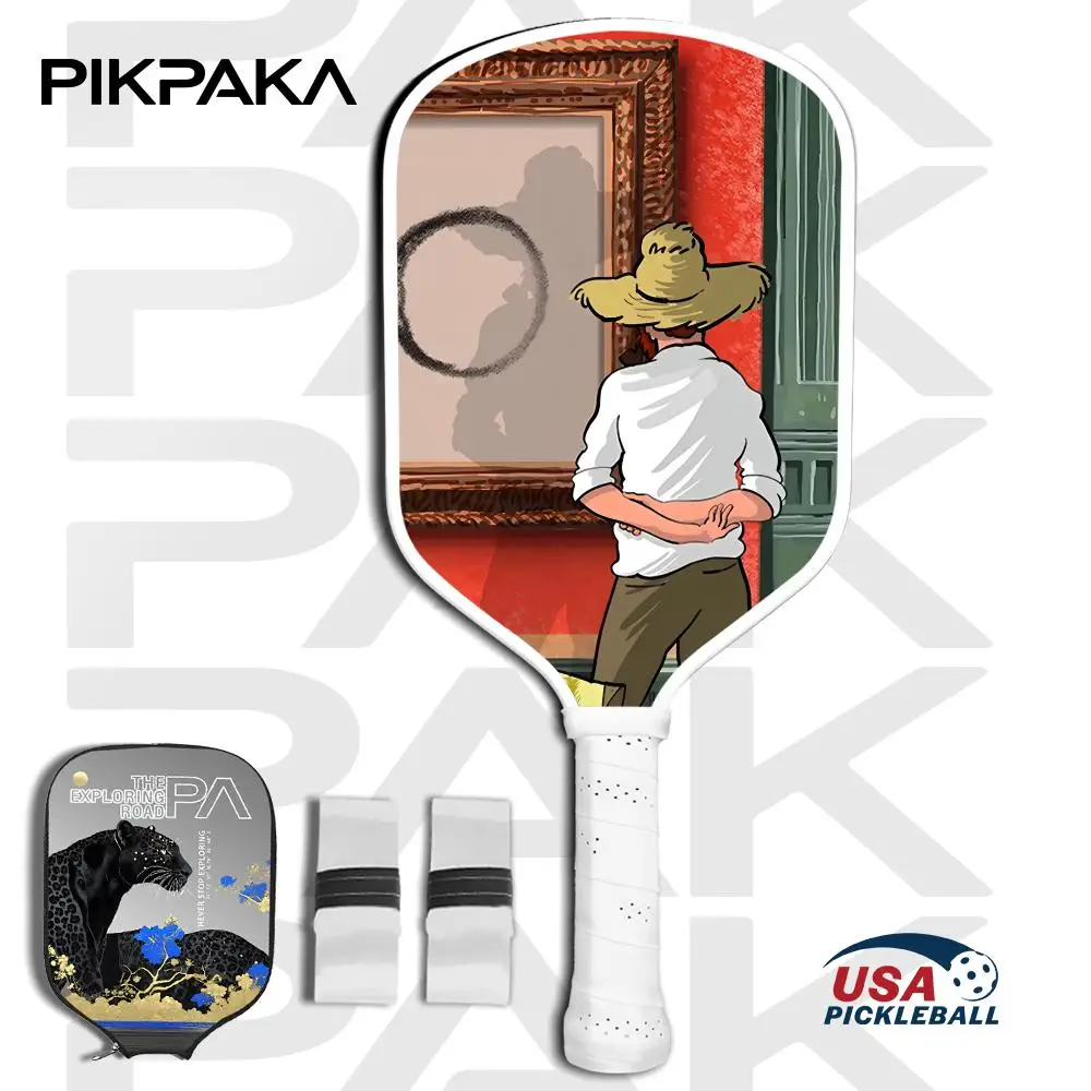 Набор весла V-Van G-Gogh Pickleball, легкая ракетка из стекловолокна, 13 мм, сотовый сердечник, одобренная USAPA для силы и вращения Набор весла V-Van G-Gogh Pickleball, легкая ракетка из стекловолокна, 13 мм, сотовый сердечник, одобренная USAPA для силы и вращения