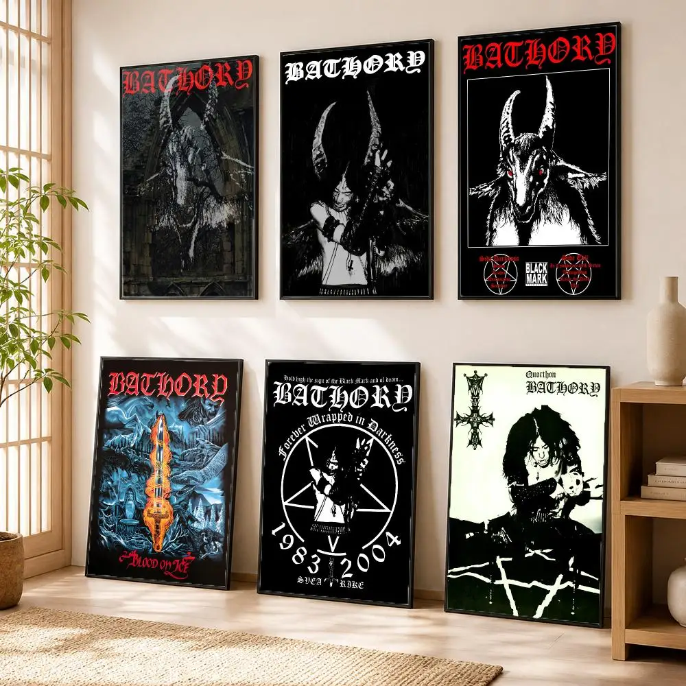 B-Bathory Quorthon band Poster Modern Home Living Bedroom Bar Hallway Waterproof Wall Art Aesthetic Decor