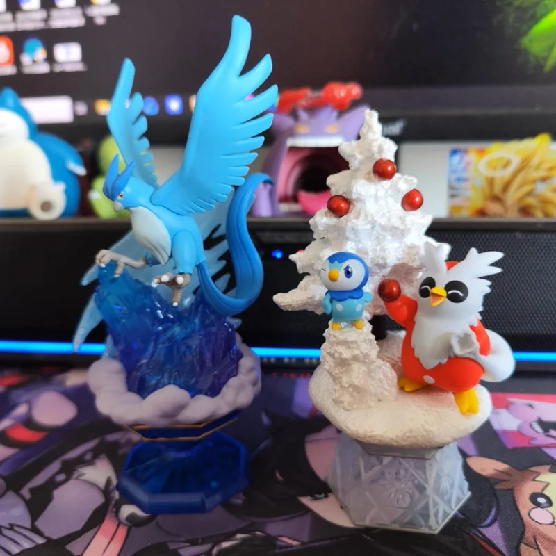 Figuras Auténticas Re-Ment Pokemon Diamond Dust, Piplup, Delibird, Glaceon, Articuno, Decoración Coleccionable para Coleccionistas de Pokemon