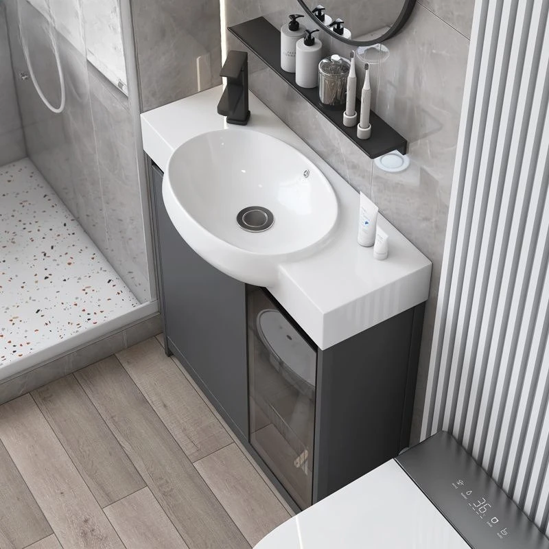 

Small apartment floor-to-ceiling space aluminum bathroom cabinet, bathroom, hand wash and face wash cabinet combination