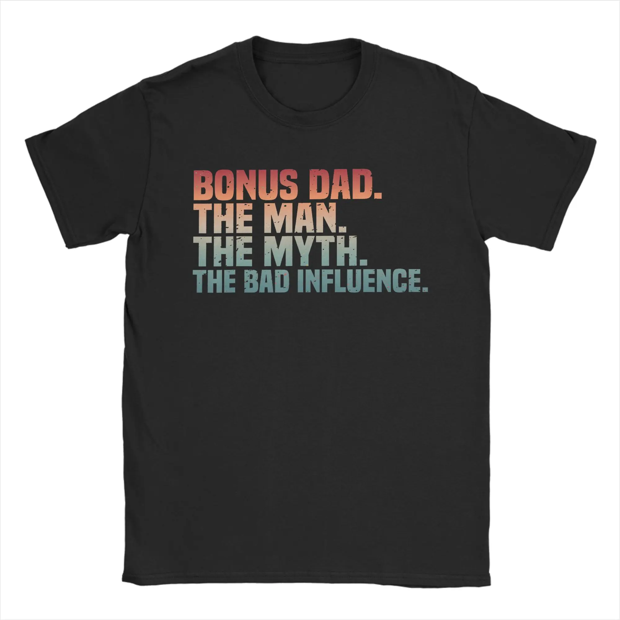 T-shirt décontracté à manches courtes pour homme, 100% coton, motif « Meilleur père step, le mythe, mauvaise influence », idéal pour la fête des pères