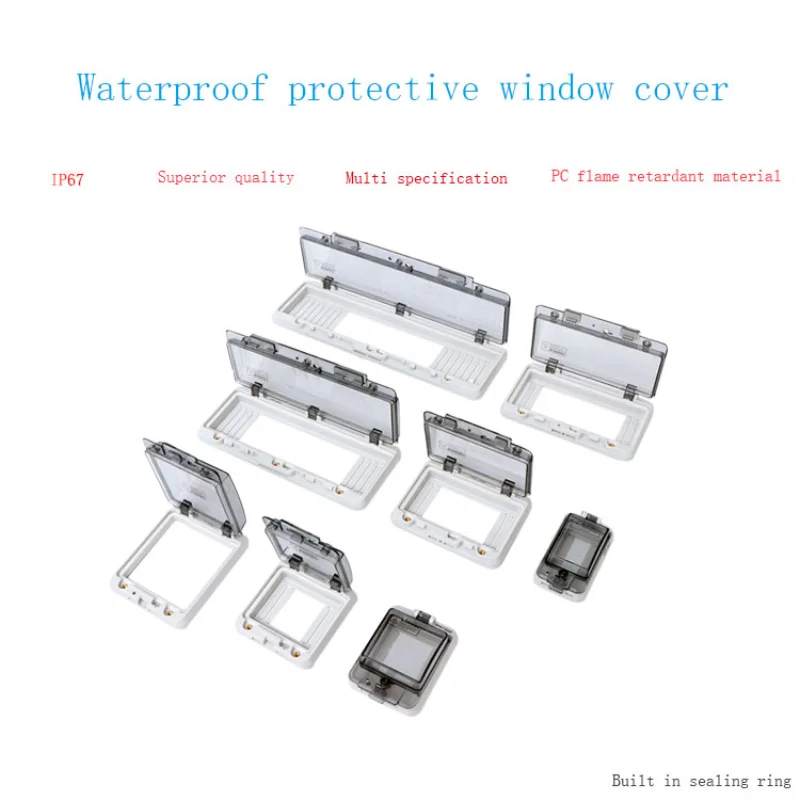 2-18 way circuit breaker switch transparent protection cover IP67 waterproof box shielding switch window protection cover