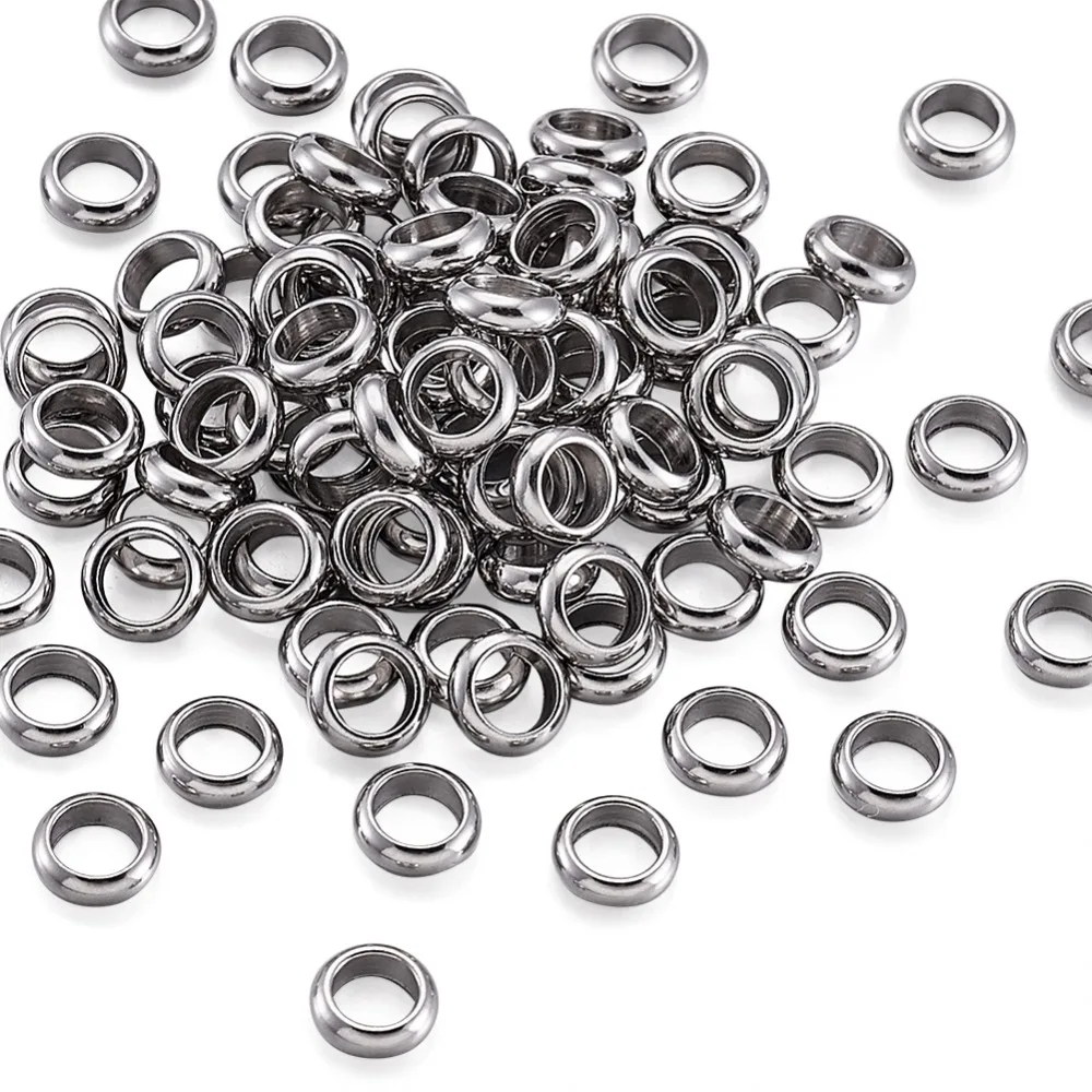 100pcs Ring 304 Stainless Steel Bead Spacers for Jewelry Bracelet Necklace Making DIY Accessories Findings 4mm 5mm 6mm 7mm 8mm