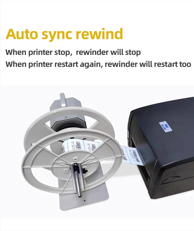 Bsc-X6S Max Label Width 120mm Adjustable Core or Coreless Automatic Label Rewinding Machine Match Various Brand Label Printer