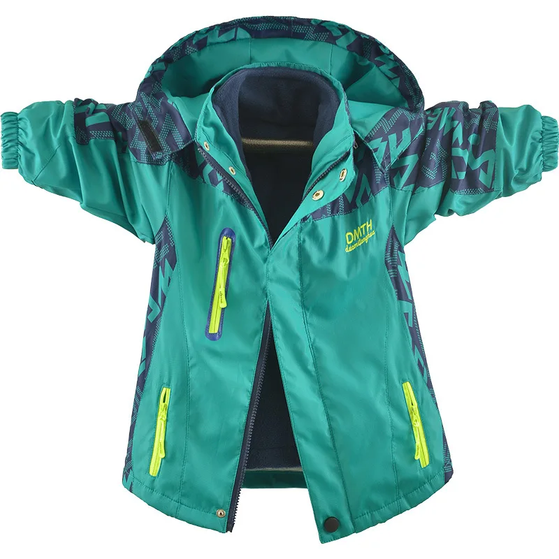 Blusão destacável para meninos, casaco infantil de primavera e outono, roupa de inverno para bebês e outono, lã e moda espessada para crianças