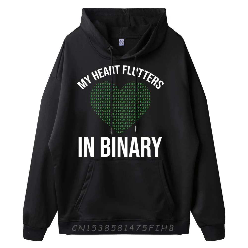 My Heart Flutters In Binary Programmer Computer Sweatshirts Graphic Tee Sweatshirts Hoodies Harajuku