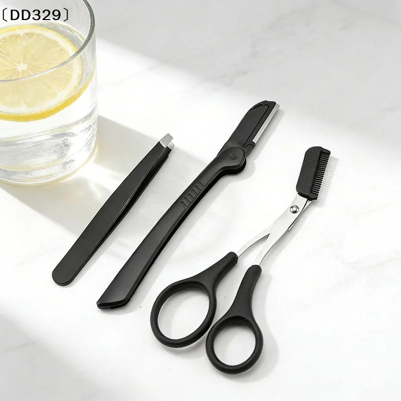 3pcs Set Eyebrow Kit Women Men Stainless Steel Eyebrow Grooming Set Including Eyebrow Comb Scissor, Eyebrow Trimmer Tool〔DD329〕