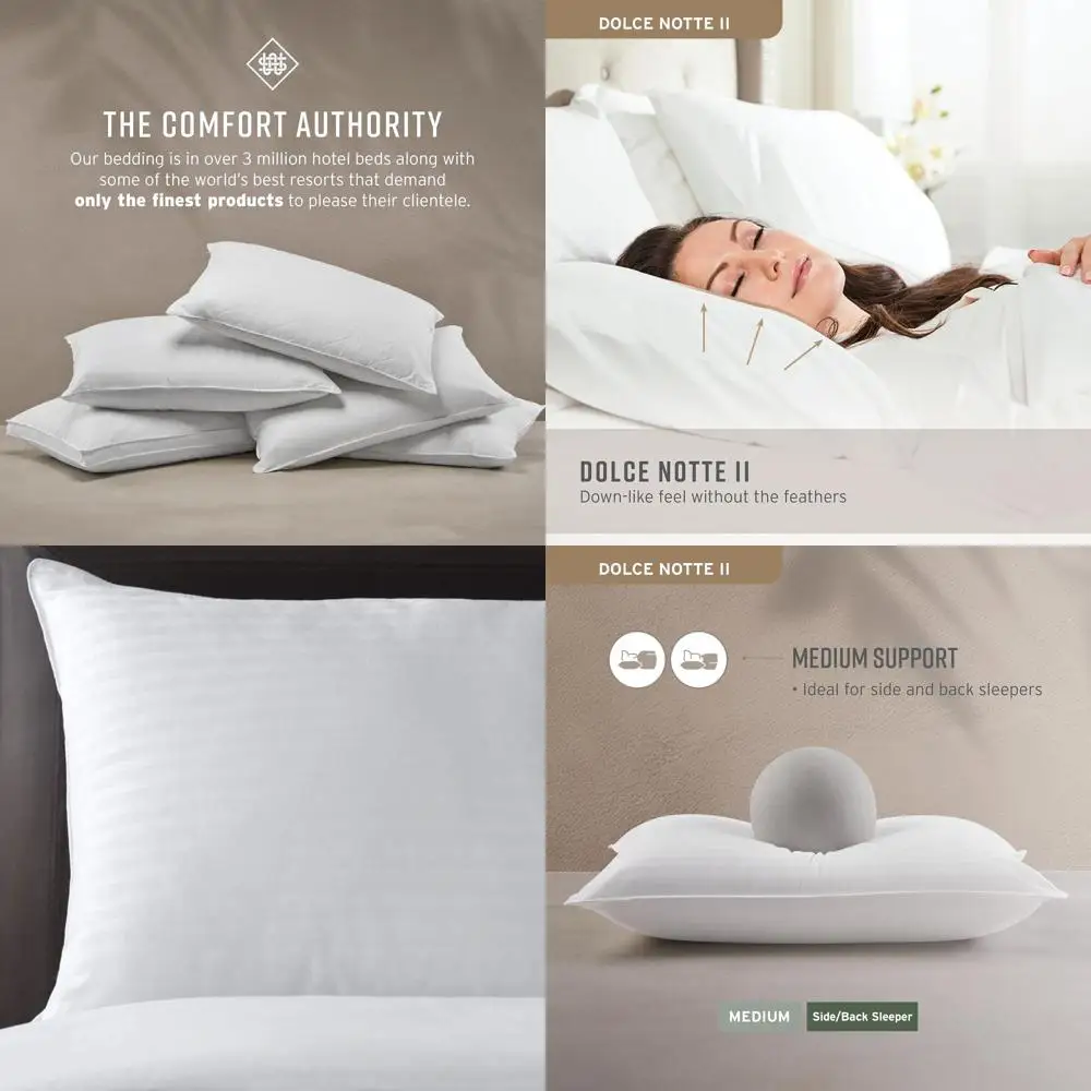 

Luxurious Hypoallergenic King Size Pillow for Side and Back Sleepers, Hotel-Quality Down Alternative
