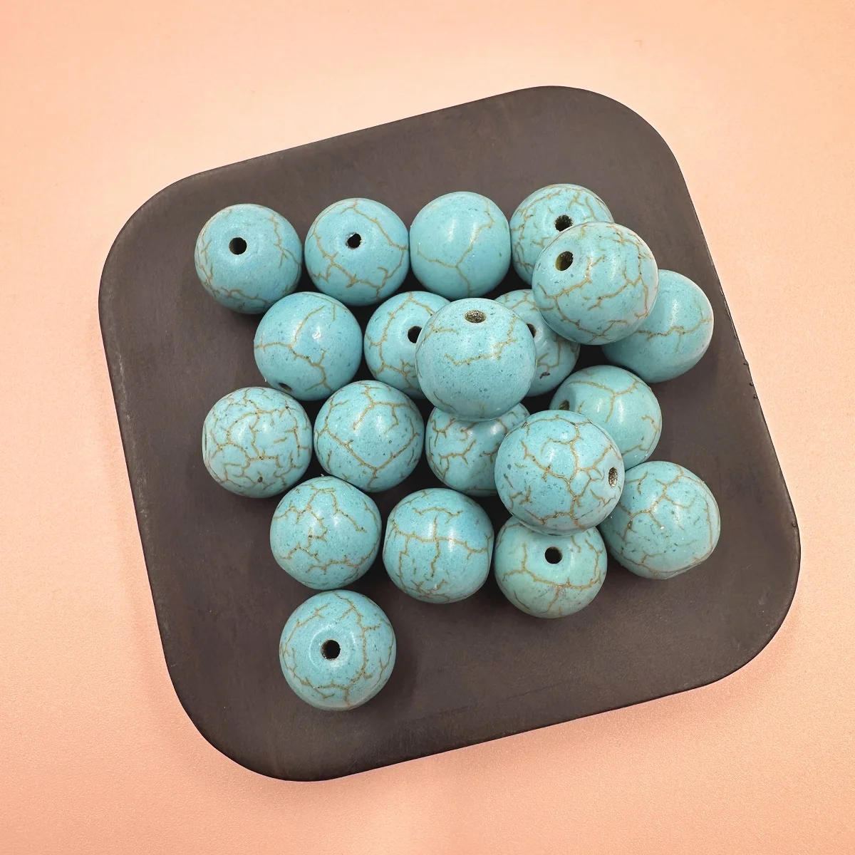 4-14mm 16-200pcs flaws Natural Turquoise Round Spacer Loose Stone Beads DIY Crafts For Jewelry Making Accessories