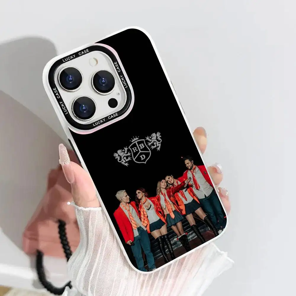 Funda de teléfono con música RBD r-rebelde, carcasa láser IMD Color plateado para IPhone 17 16 15 14 13 12 11 Air Pro Max Plus, 1 ud.