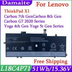 NEW L18M4P72 L18C4P71 Battery For Lenovo Thinkpad X1 Carbon 7th 2019 2020 Series L18L4P71 SKB10K97642 02DL004 02DL005 51WH
