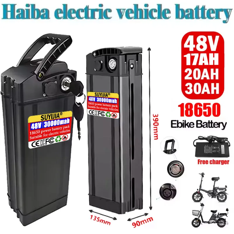

New 48V 30Ah Silverfish-Batterie Pour Vélo Électrique 48V 20Ah 17Ah Batteries Haute Capacité Cellules 18650 Power 500-2000W