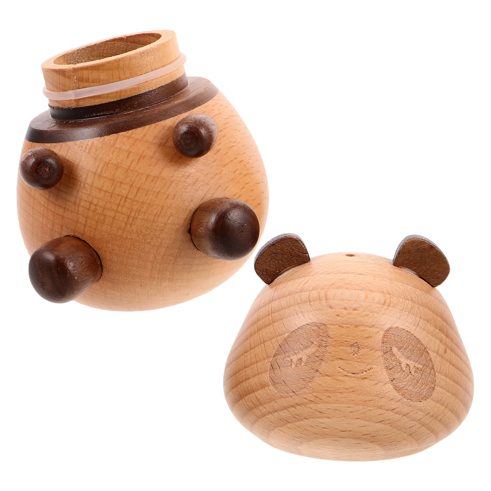 

Adorable Panda Wooden Toothpick Holder Dispenser Natural Material for Table Decor Home Kitchen Storage Cute Animal Design