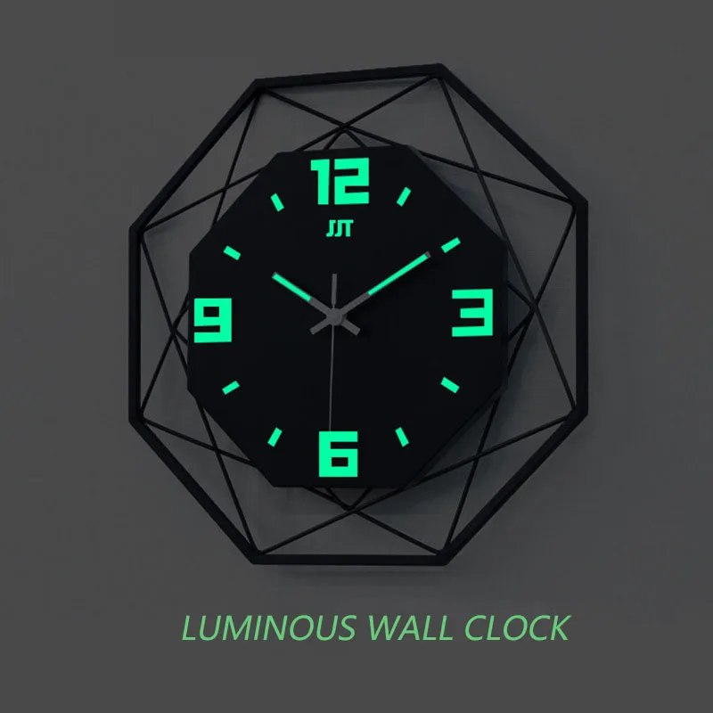 Luminous Wall Clock Glow In The Dark Silent Minimalist Black Wall Clock Modern Design Home For Living Room Kitchen Free Shipping