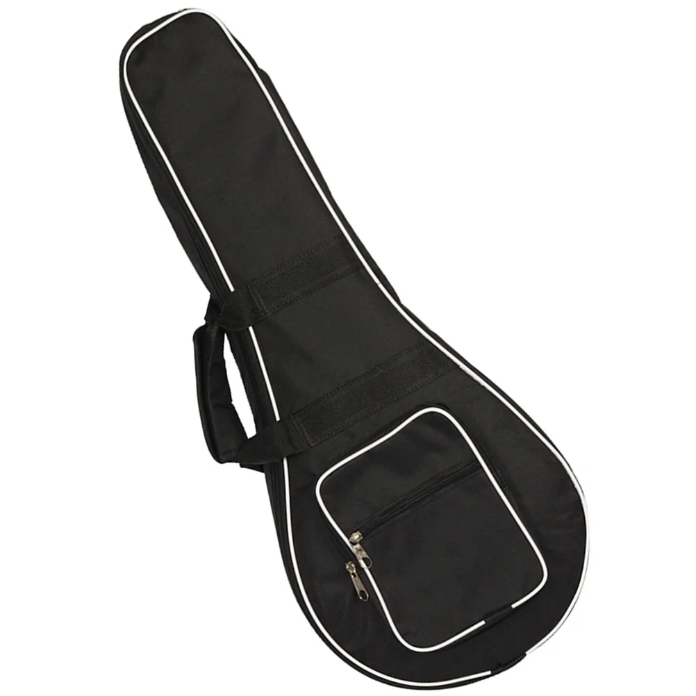 Bolsa para mandolina, portátil, de tela Oxford, con cremallera suave, correa ajustable para el hombro, bolsillo exterior multifuncional, estuche para transportar mandolina
