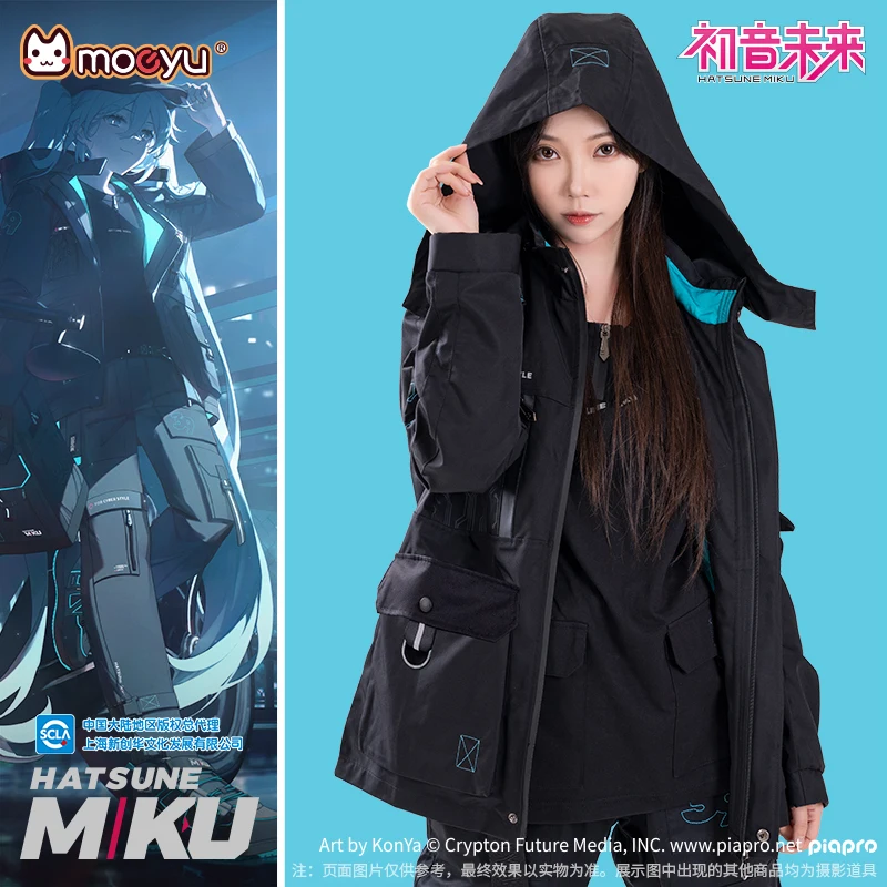 Moeyu-abrigo de Anime Vocaloid, chaqueta de Cosplay de Hatsune Miku, gabardina, ropa informal para hombre y mujer, chaquetas con cremallera para exteriores, ropa deportiva