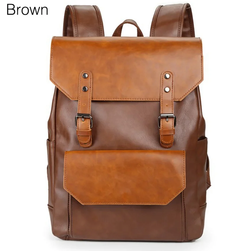 Vintage Männer Pu Leder Rucksäcke Reise paket Laptop Rucksack Schult aschen große Kapazität Rucksäcke Freizeit Handtaschen