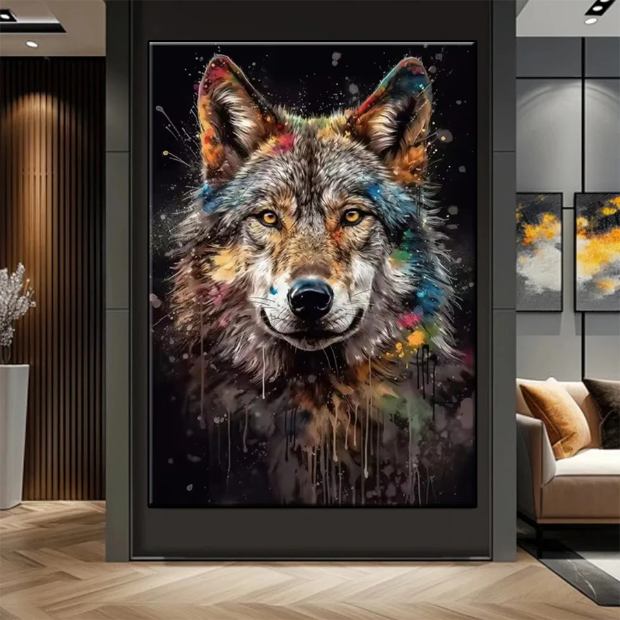 5D DIY Diamond Painting Kit New Modern Art Graffiti Animal Wolf Cross Stitch Diy Diamond Embroidery Picture Mosaic Art