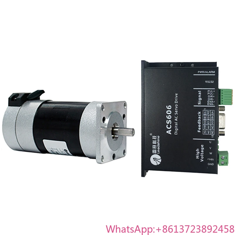 

Leadshine 130W DC Brushless Servo Motor+DC Drive Kits BLM57130-1000+ACS606 5.3A 36VDC 0.41NM 3000RPM Pulse Control