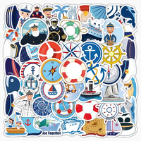 10/30/50/100PCS Sailing Cartoon Stickers Blue Sea Decals DIY Laptop Phone Car Bike Skateboard Sticker Captain Graffiti Kids Toy