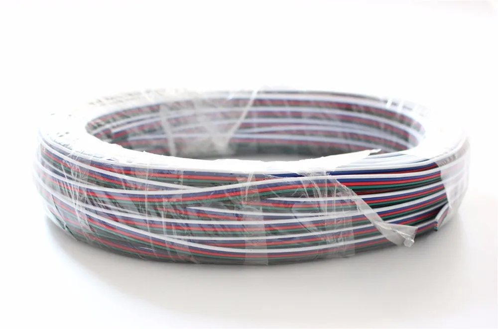 10M 50M 5pin cable 22# 22AWG 20# 20AWG wire 5P Extension Cord Connect Cable for RGBW  LED RGB strip light