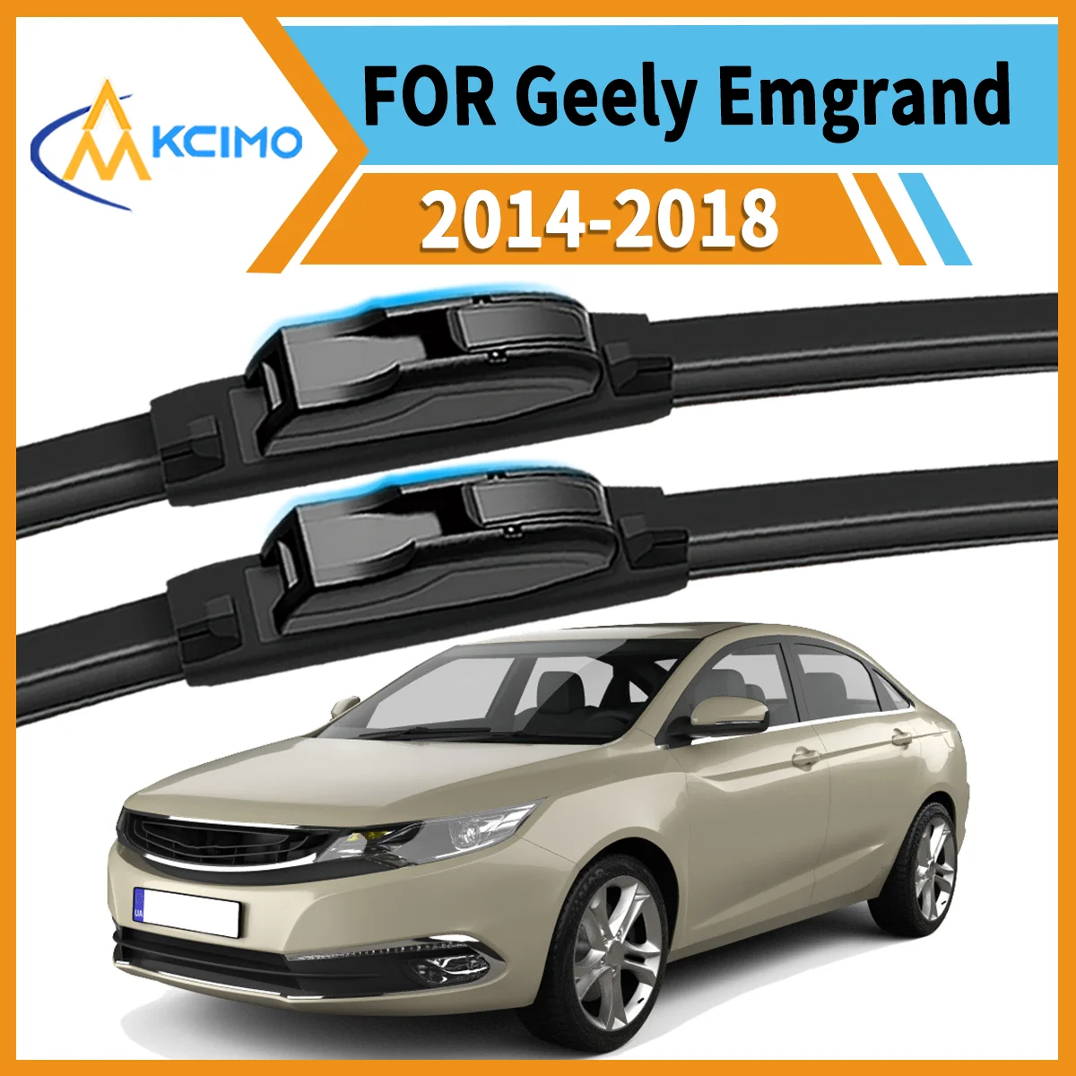 

Premium 2-Pack Windshield Wipers Compatible For Geely Emgrand 2014-2018 All-Weather Durability for Unobstructed Safe Driving