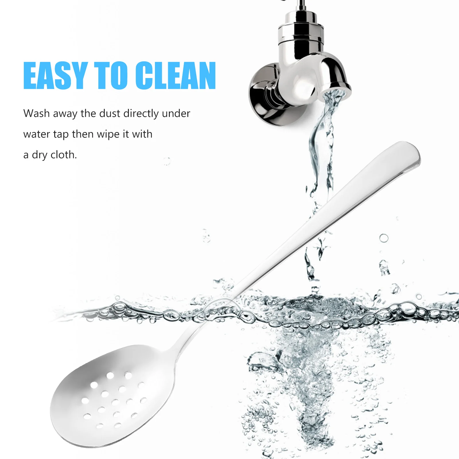 

Stainless Steel Hollow Colander Spoon Polished Food Serving Spoon Soup Salad Scoop Rice Kitchen Utensil Small Soup Colander