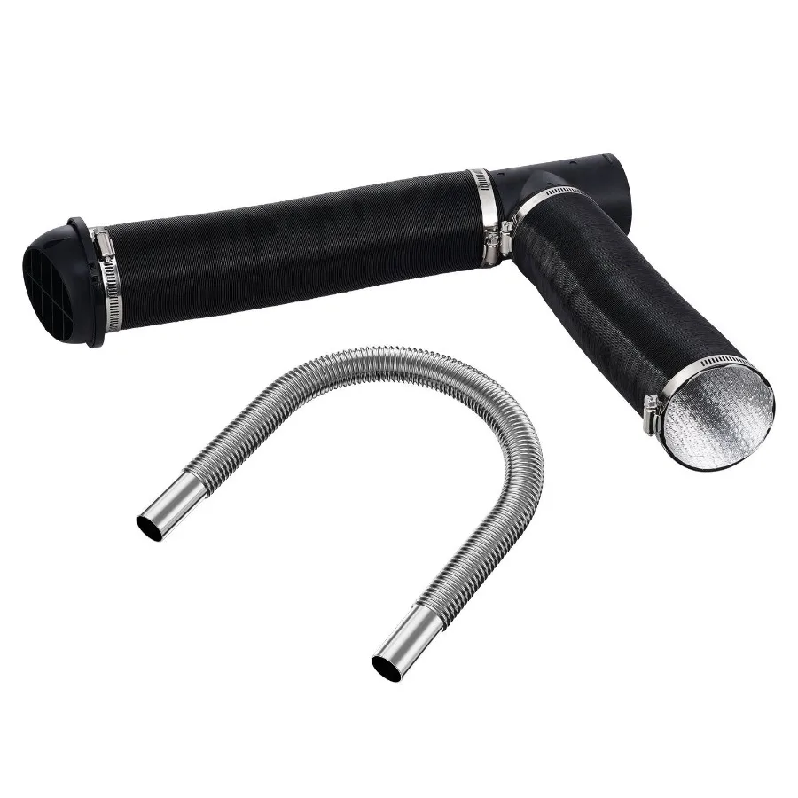 

Diesel Heater Pipe Ducting Set 3 Extendable Air Duct Hose 1 Stainless Steel Exhaust Pipe 2 Air Vents Tee Air Outlet Connector