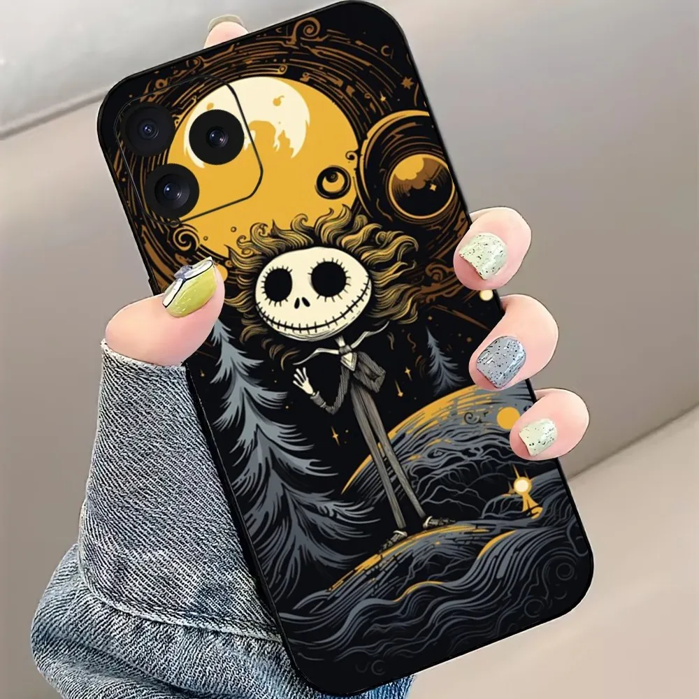 MINISO The N-Nightmare Before C-Christmas Phone Case For iPhone 8 11 12 13 Pro 14 15 Mini X XR XS  max Plus Shell